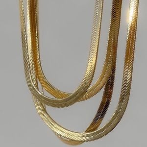 18k Gold Filled Herringbone Necklace